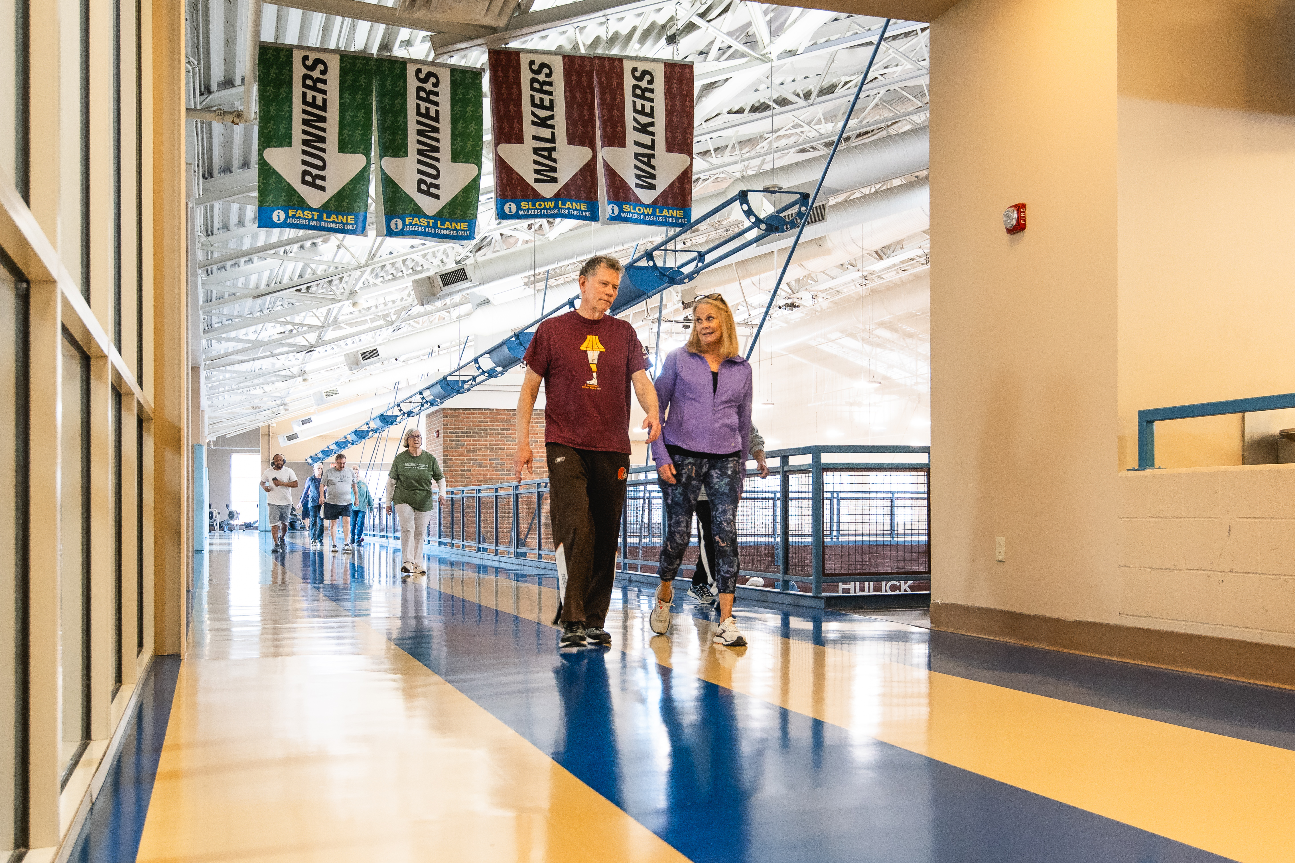 people on walking track