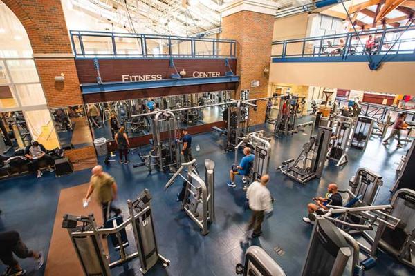 Lower level fitness area